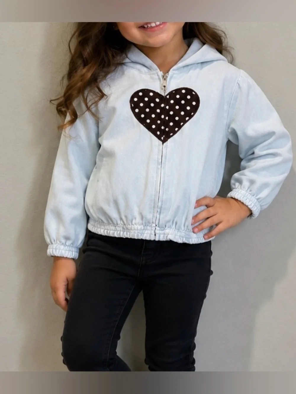 Vintage Gymboree Hoodie Coat Girls Best Friend Blue Hoodie Polka Dot Y2K Zip Up